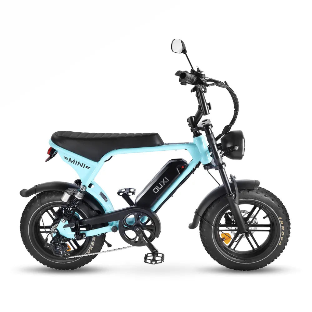 OUXI V8 Ultra Mini - Bleu clair (avec repose-pieds, porte-bagages avant et alarme)